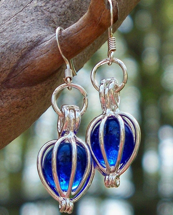 Recycled Vintage Noxzema Bottle Earrings