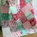 VERANDA Big Block Lap Quilt in Pink and Green