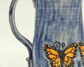 Ceramic Mug Monarch Butterflies on Blue Made to Order