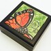 Wooden Trinket Box with Glazed Ceramic Monarch Butterfly Tile Ready to Ship