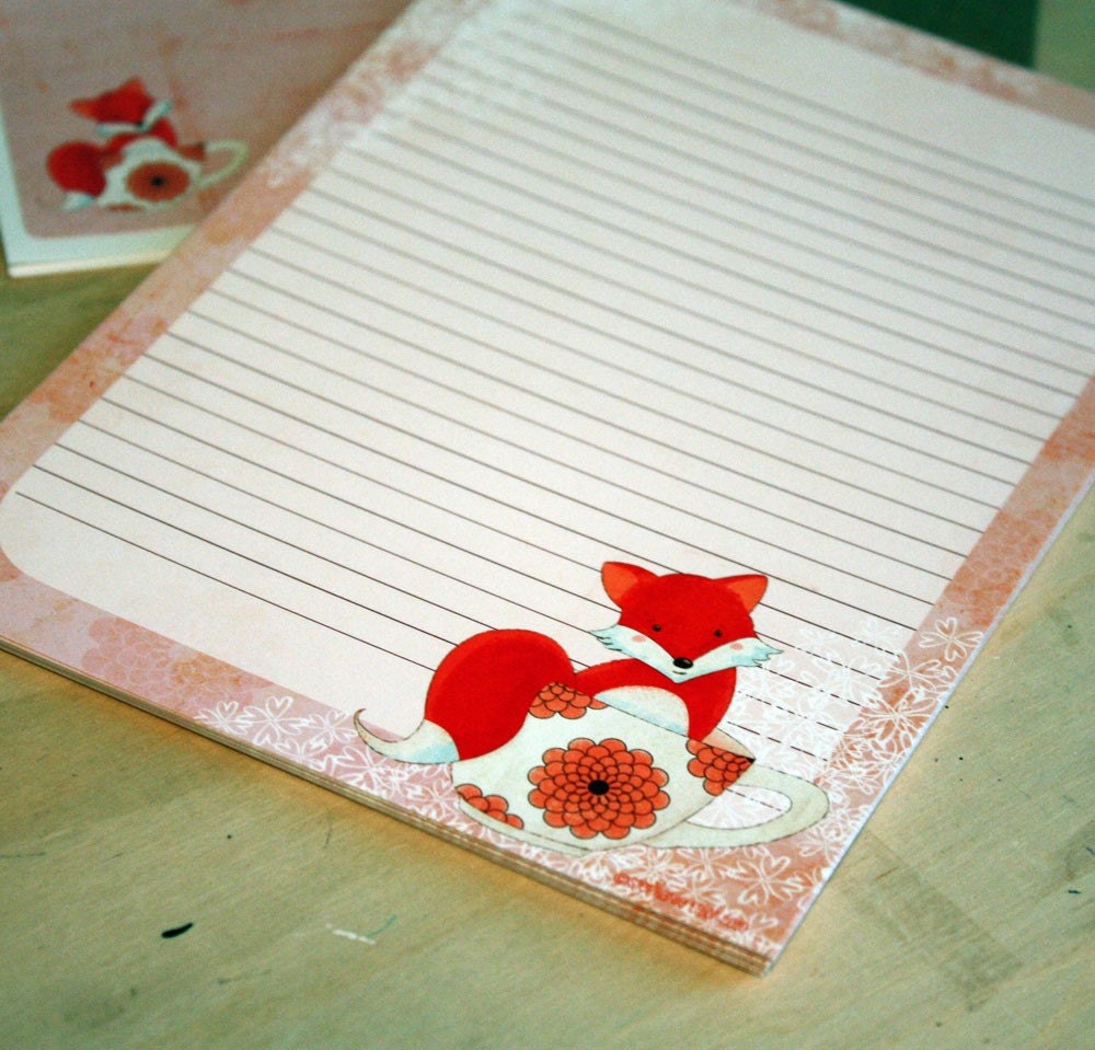 Mini Letter Writing Set - Little Forest Fox - Cute Stationery Set - Kids Stationery