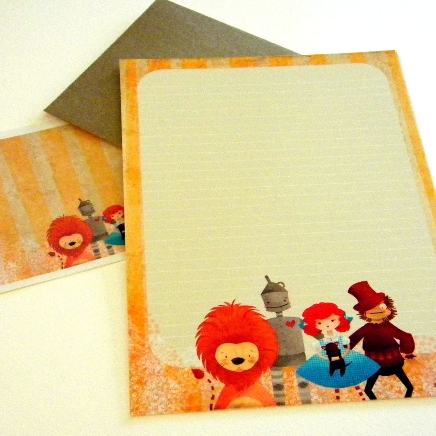 Wizard of Oz Stationery Set - Follow the Yellow Brick Road Mini Letter Writing Set - Kids Stationery