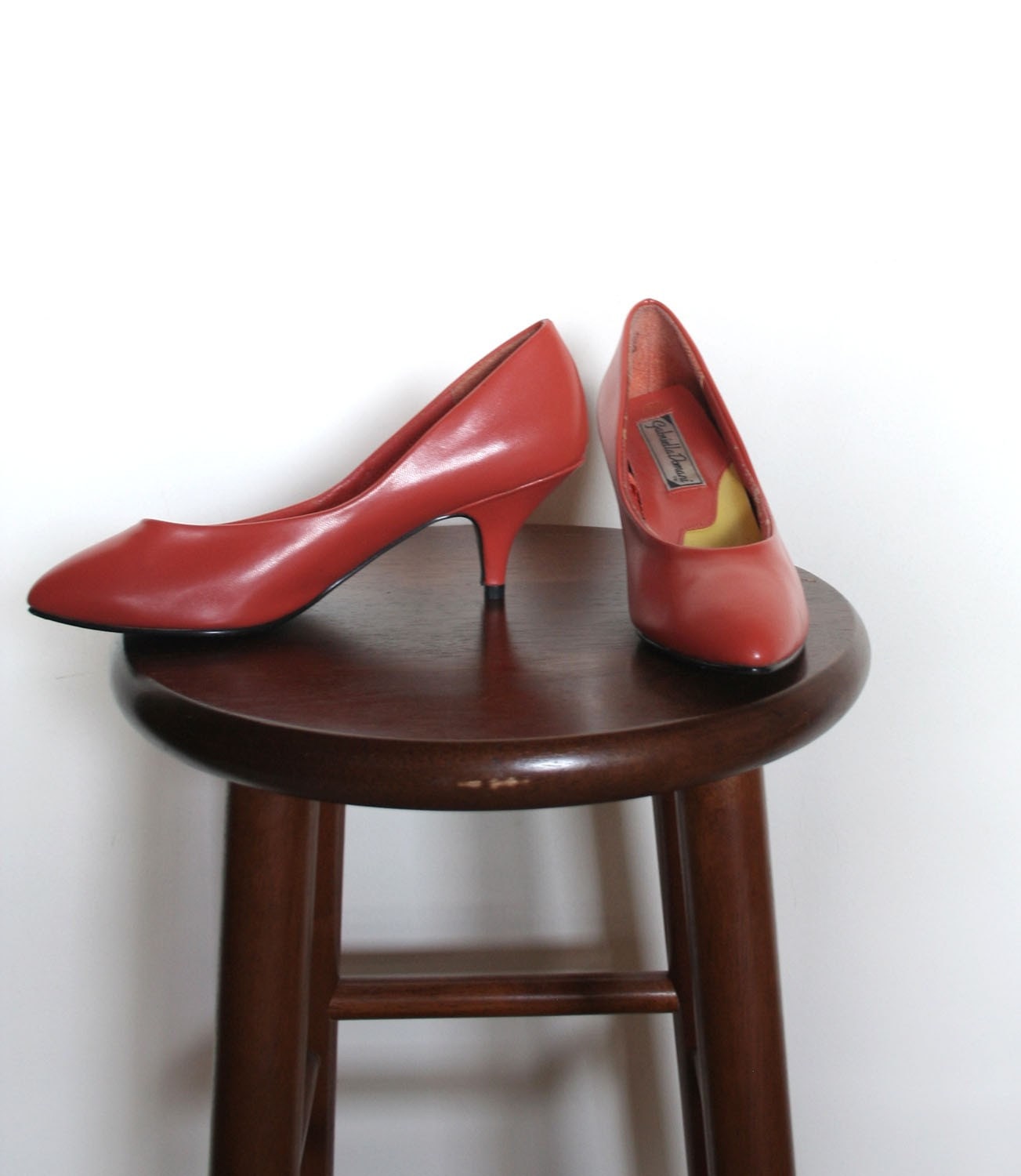 Vintage 1970s Orange Pumps High Heels Shoes