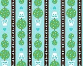 CLEARANCE   1 Yard of David Textiles - Celebration - Topiaries in blue and brown