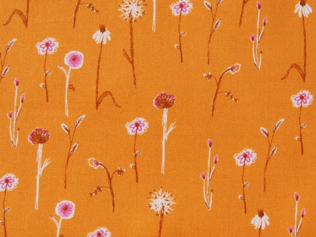 1 Fat Quarter of OOP  Lightning Bugs and Other Mysteries by Heather Ross - Dandelion in Orange
