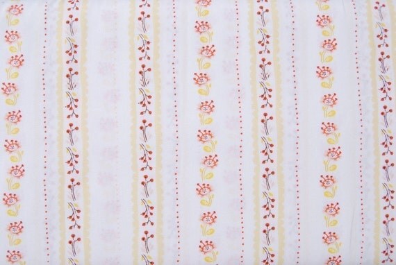 1 Fat Quarter of OOP West Hill by Heather Ross - Floral Stripe in Cornsilk