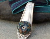 Antique Spoon Pendant Boro Glass Lampwork Bead Silverware Jewelry - Endless Forest
