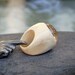 Wood Ring Glass Cab Boro Borosilicate Lampwork Wooden Jewelry Eye of Horus Size 6