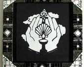 Grace in Black and White: Silkscreen Print and  Mosaic Frame from Marzanne Collaboration