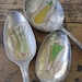 HERBS   5 Illustrated Vintage Silverware Spoon Garden and Plant Markers