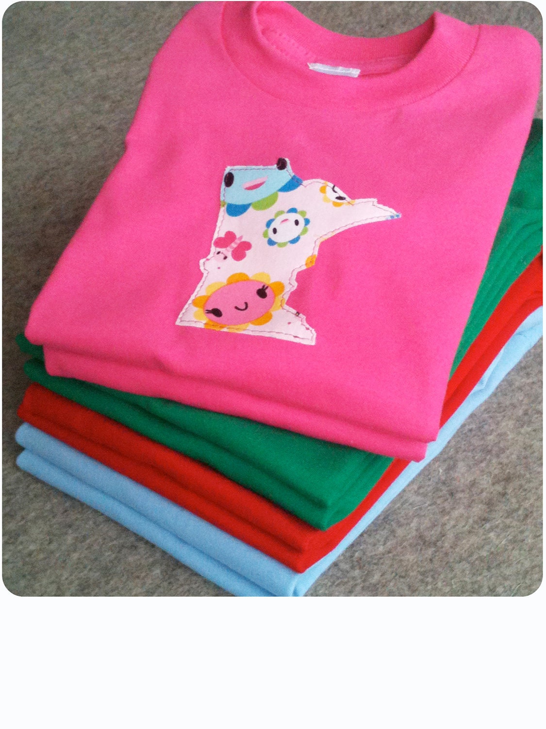 MN toddler tee pink american apparel sizes 2, 4 & 6 happy flowers