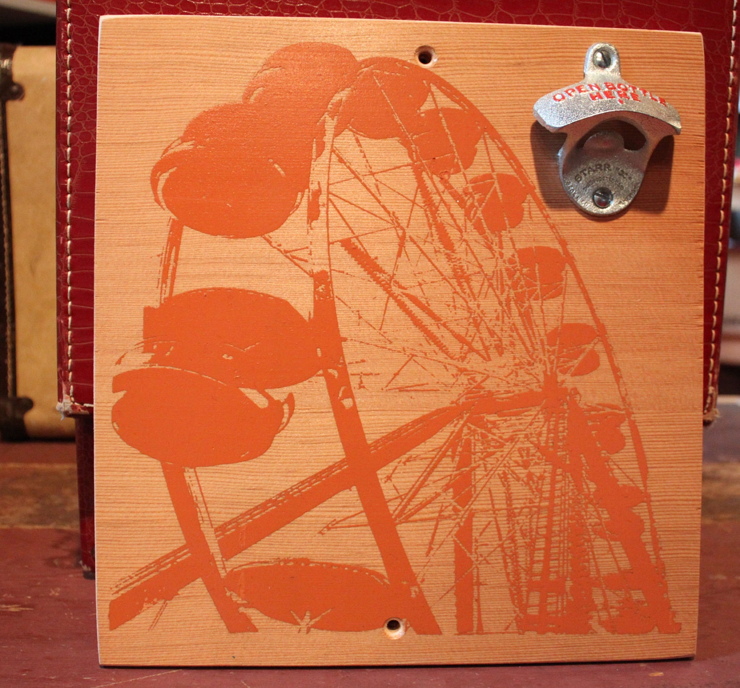 Ferris Wheel Natural Wood Bottle Opener