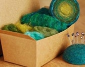 Felt Geode Needlefelting Kit - Forest Colorway