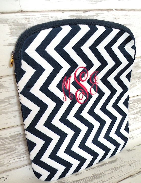 Navy Chevron Lap Top Sleeve