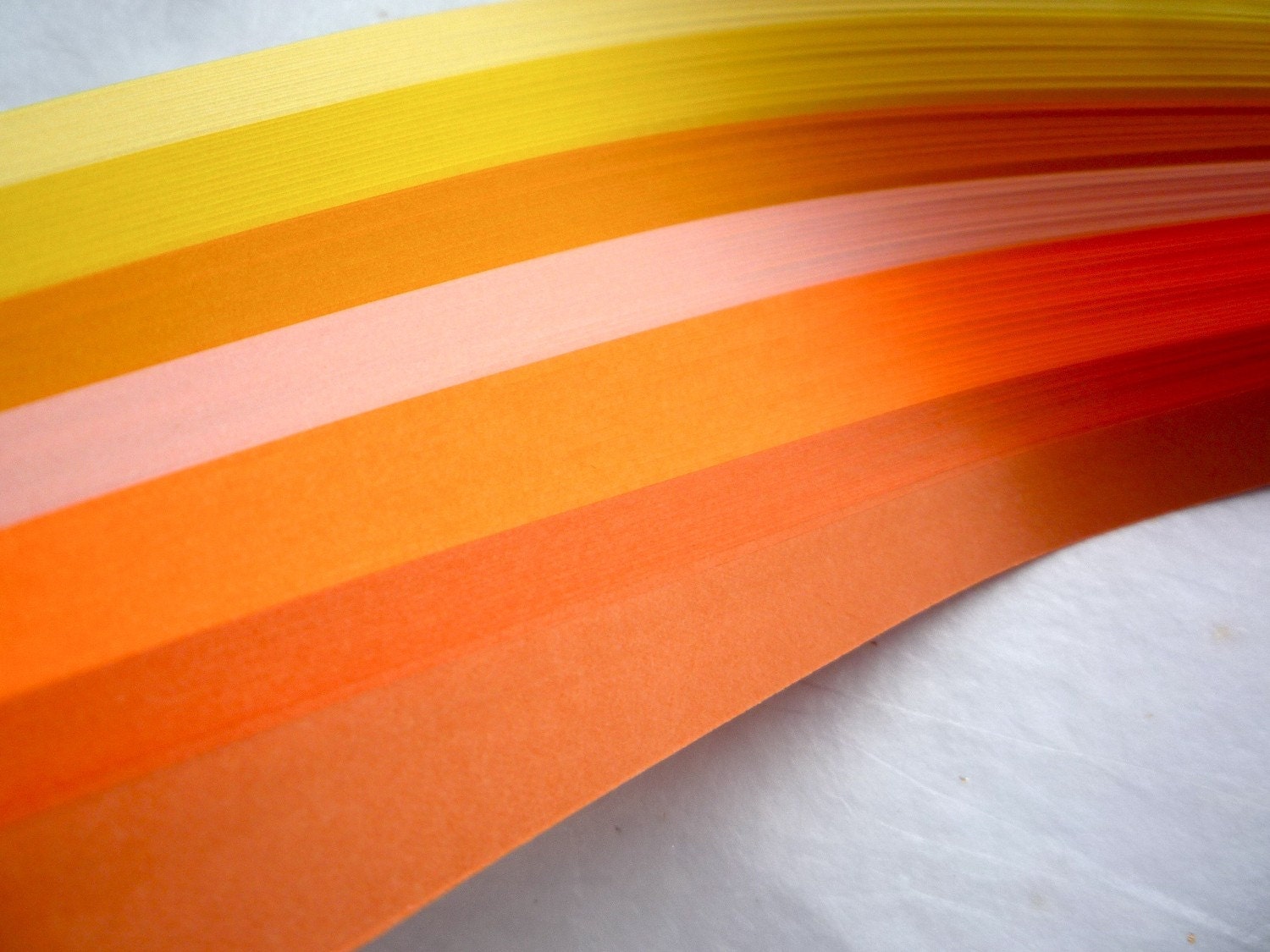 Moravian Star Paper Strips Yellow Orange Shades DIY (100 strips, 1/2 inch wide)