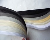 Moravian Star Paper Strips Black White Shades DIY (100 strips, 1 inch wide)