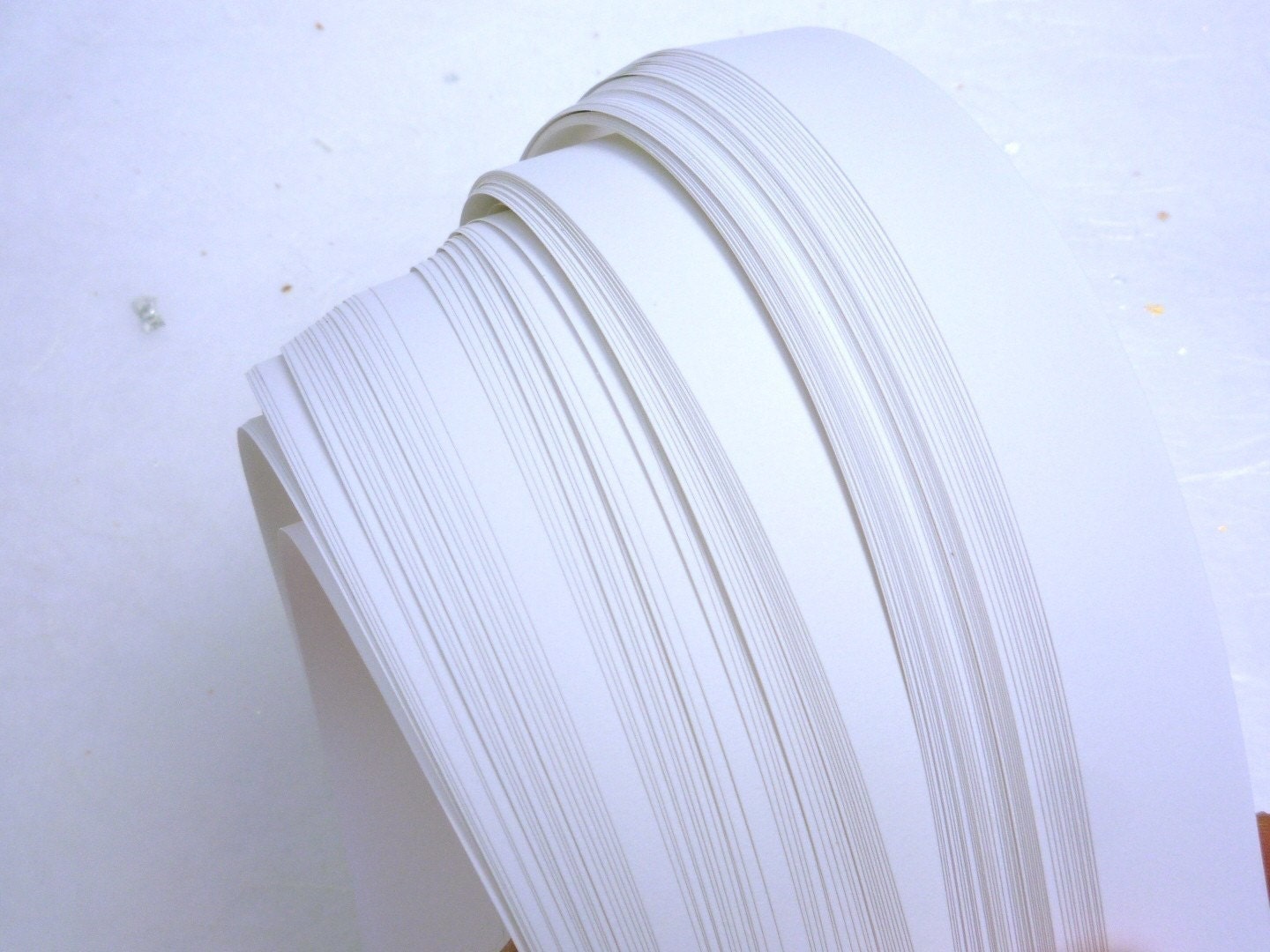 Moravian Star Paper Strips Bright White DIY (50 strips, 1 inch wide)