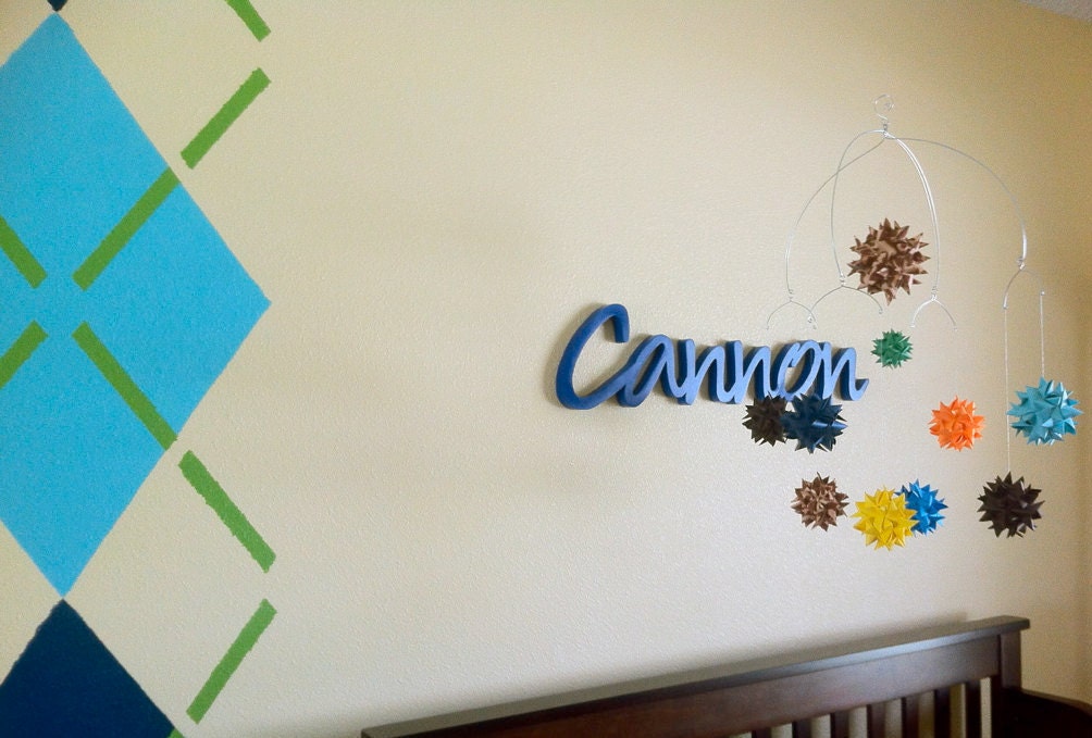 Nursery Crib Mobile Hanging Origami Spheres -'Large Gemini' Custom Colors