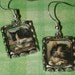 VINTAGE KITTENS Altered Art Charm EARRINGS Dangle by Shadesongs Free Shipping