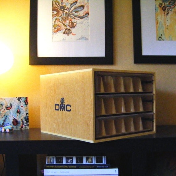 Dmc Wooden Floss Storage Cabinet Box By Kitlane On Etsy