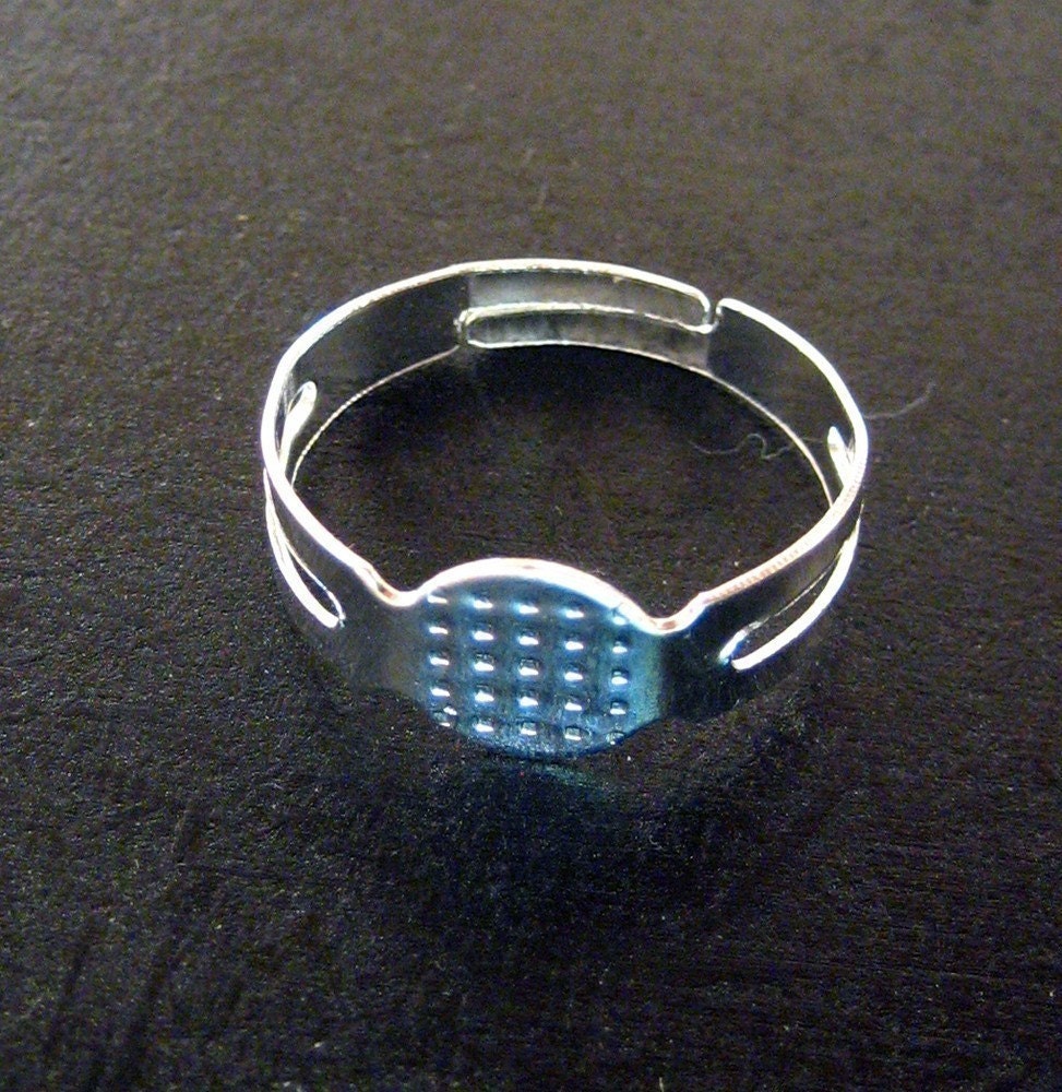 100  8 mm adjustable ring bases silver plated lead and nickel free
