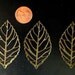 20 beautiful filigree leaves, brass plated, lead and nickel free, 53x31mm