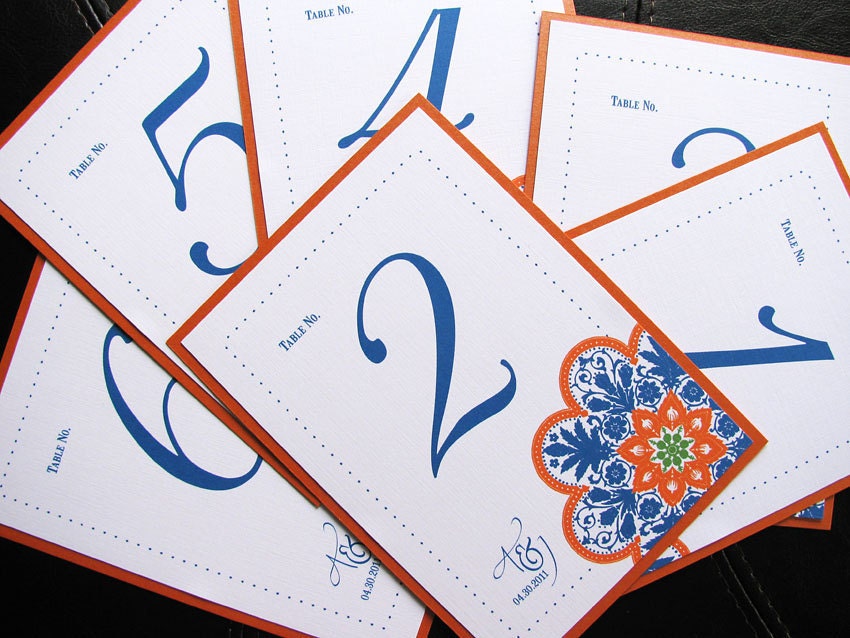 Talavera Tile Table Numbers 1 to 20 - Wedding Day Stationery