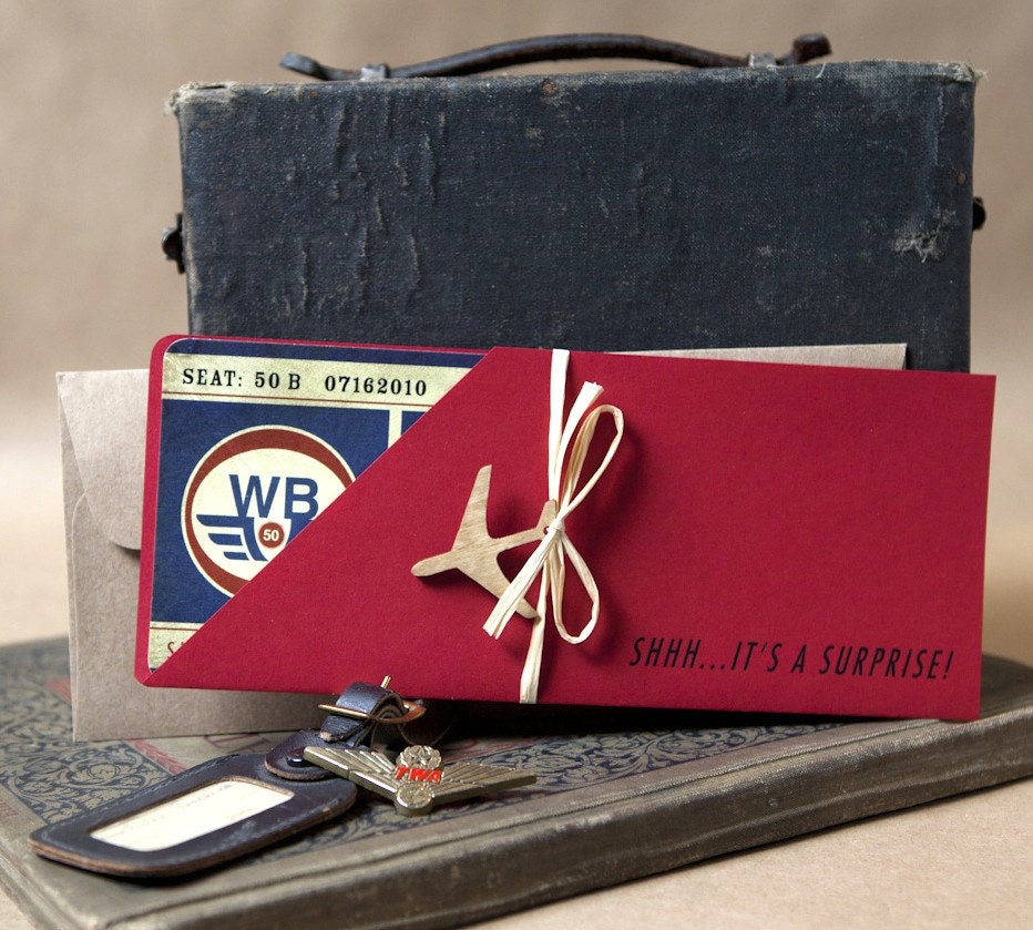 Vintage American Airlines Boarding Pass Birthday Invitation - Design Fee