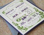 Polka Dot Wine Poster Wedding Invite (Green and Purple) - Design Fee