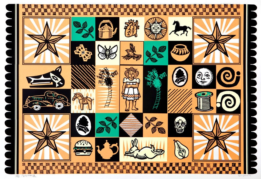 Collaborative Print by Sonia and Frank Romero