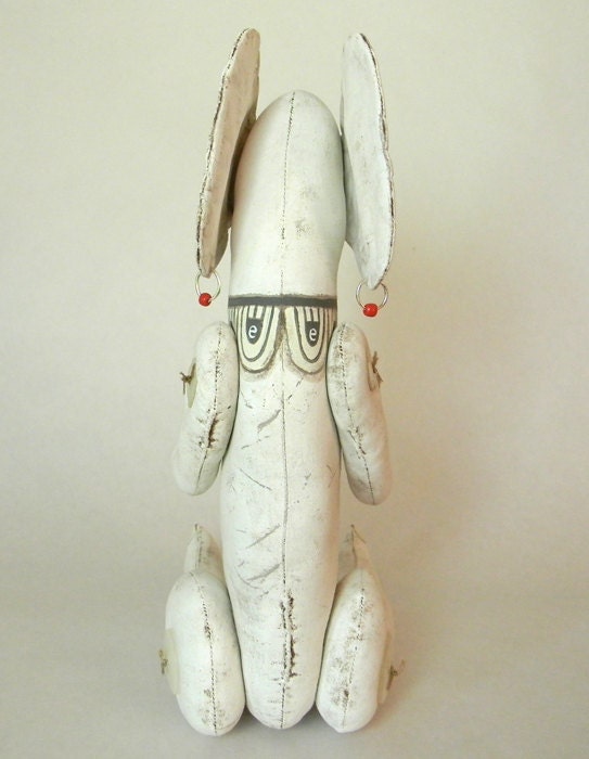 White Elephant-- Original Contemporary Folk Art Doll-- Made to order within a week