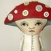 Mushroom-- Folk Art Doll Amanita Toadstool-- Made to order within a week