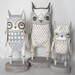 White Owl-- Contemporary Folk Art Doll Sculpture-- Hand Painted Original- Made to Order within a Week