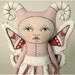 LAST ONE-- Valentine Fairy Love Bug -- Original Contemporary Folk Art Doll-- Made to order within a week