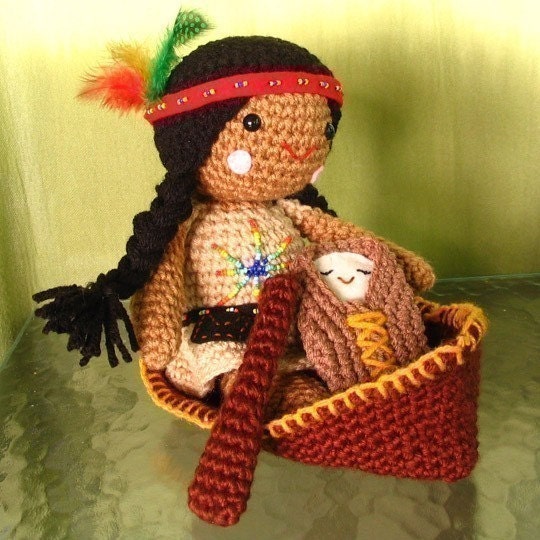 Amigurumi Native American Doll Crochet Pattern