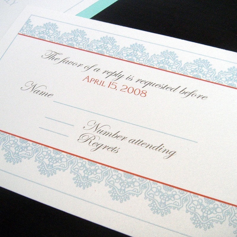 Modern Lace Wedding Invitation Set 