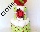 CLOTH Diaper Cake with Prefolds & Handmade Accessories - Ecofriendly Baby Shower Gift  - Custom