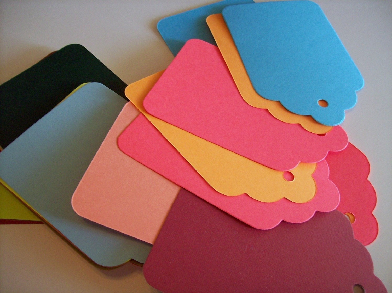 gift tags, 3.5x4.5, large multi colored set of 50