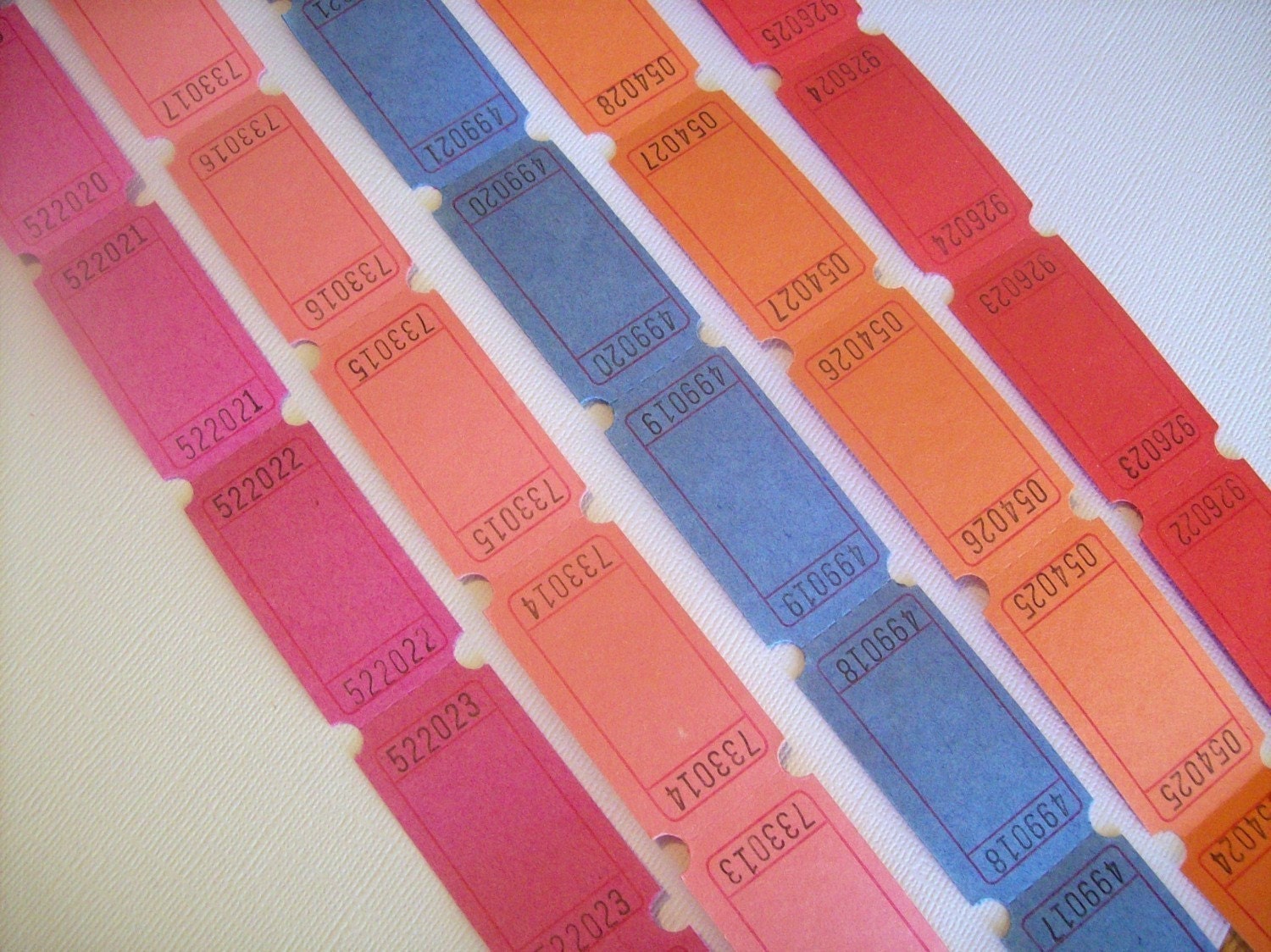 Carnival Tickets, 100 blank tickets for Stamping and Scrapbooking