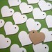 Chipboard heart tags, 25 white chipboard