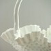 Fenton Large White Milk Glass Bridal Hobnail Basket with Crimped Ruffle Edges