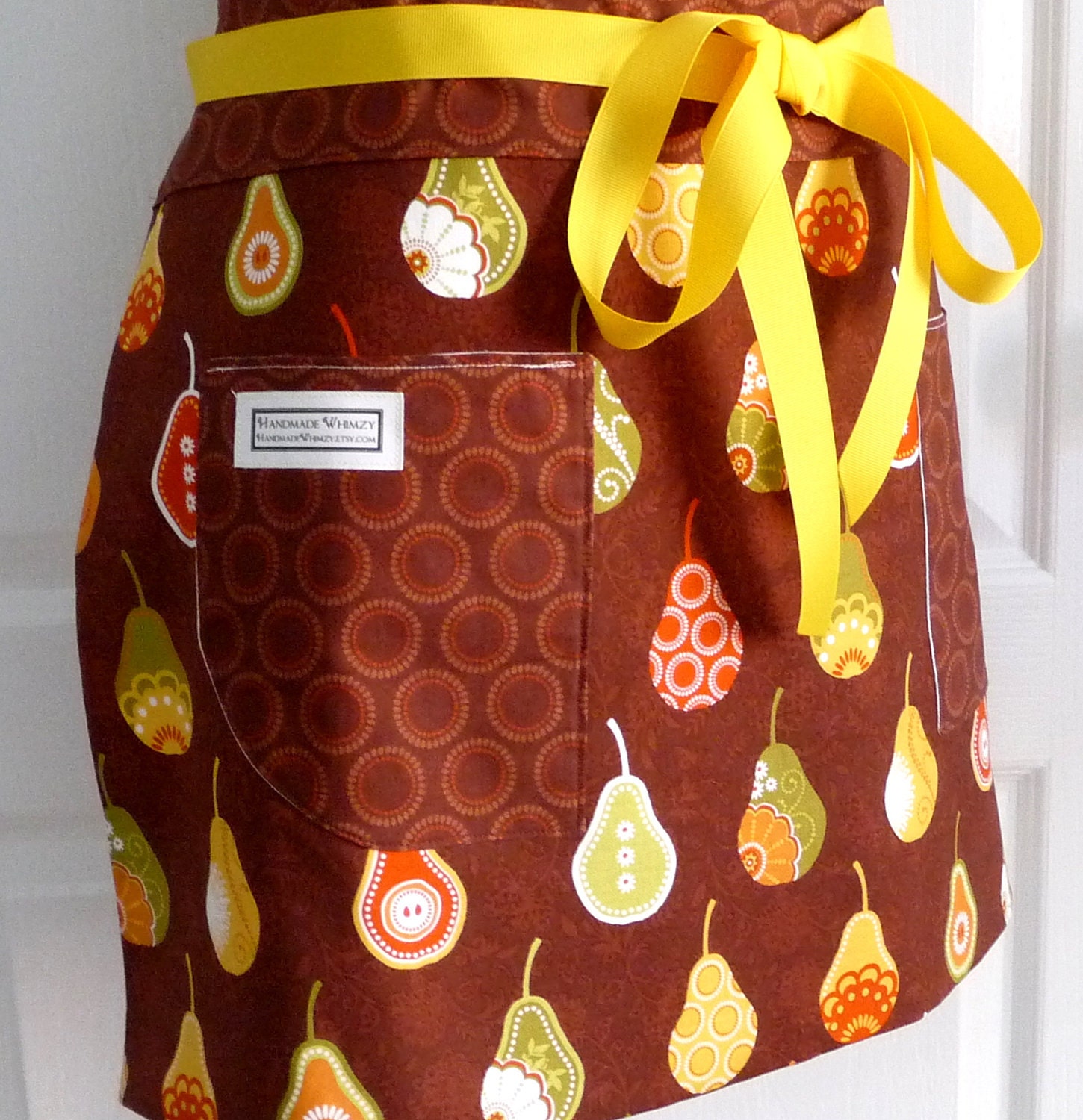 Modern Pear Full Apron Chef Hostess Chocolate Decadence - Riley Blake Designs Fabric - Great for Fall Autumn