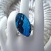 Dichroic Fused Glass Jewelry, Fused Glass Ring, Dichroic Ring.Solid Sterling Silver Adjustable Fused Dichroic Glass Ring 051211r100
