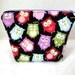 Owl Make Up Bag Black Cosmetic Zipper Pouch