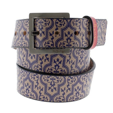 Alhambra Indigo Leather Belt for Men and Women