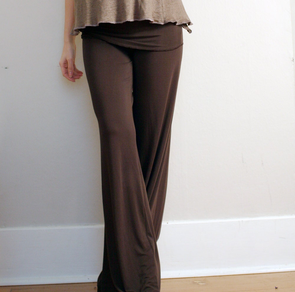 bamboo palazzo pants with skirted waistline - made to order