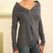 womens wrap sweater in hand felted fine merino wool - made to order - grey only - last one