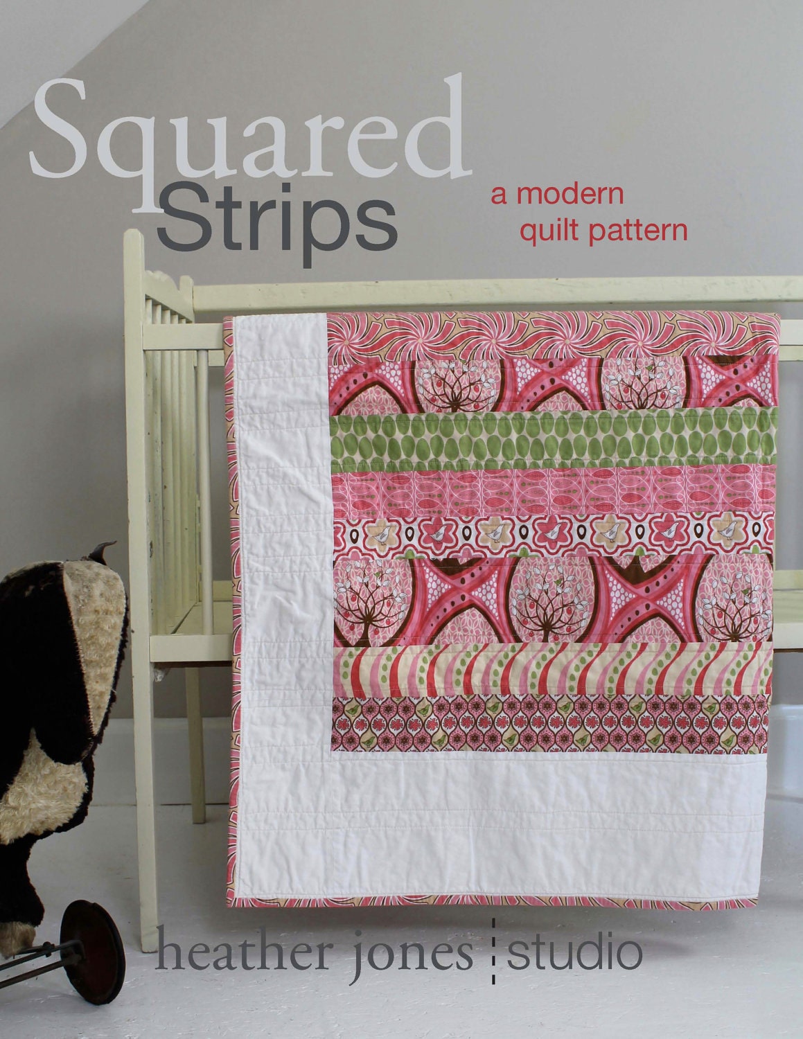 Squared Strips, a reversible modern quilt PDF pattern, by Heather Jones