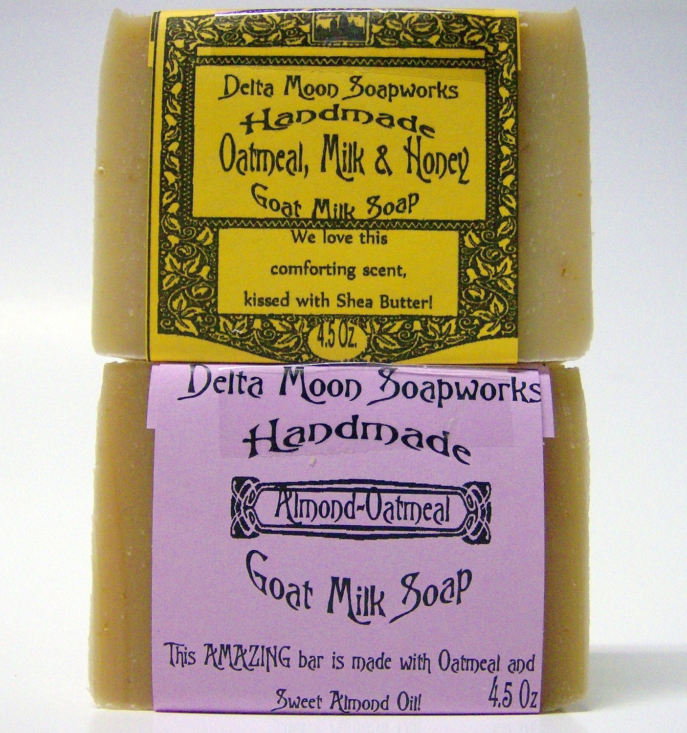 Oatmeal Milk & Honey and Almond Oatmeal Goat Milk Soaps  sesnitive skin soap