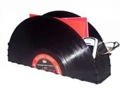 Recycled Record Storage Container Vinyl Record Album Organizer Office or Home Decor